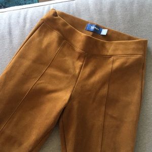 Camel faux suede leggings